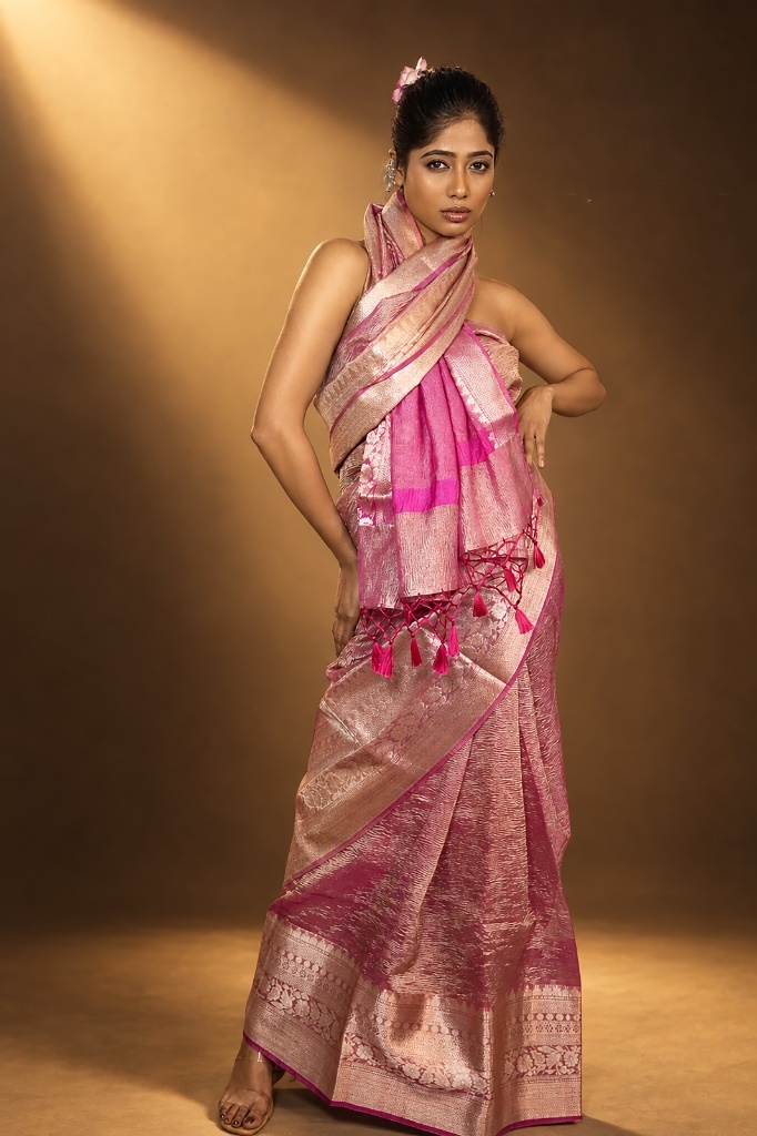 Crushed Tissue Silk Saree